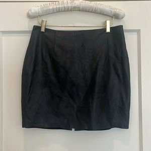 Trina Turk Black Leather Mini Skirt